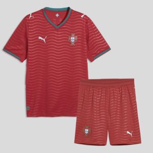 Conjunto infantil Seleção de Portugal principal COPA DO MUNDO 2026 – vermelha